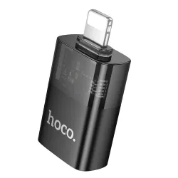 Adapter OTG Lightning do USB A Hoco UA36 czarny transparentny