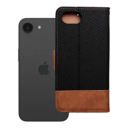 Etui z klapką na iPhone 16e (SE 4 2025) Jeans Book czarne