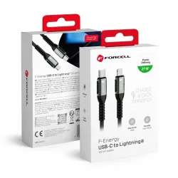 Kabel USB-C do Lightning Forcell F-Energy PD 3A 27W Cafule 0,5 m C259 czarny