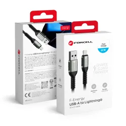 Kabel USB-A do Lightning Forcell F-Energy 2,4A 12W Cafule 0,25 m C257 czarny
