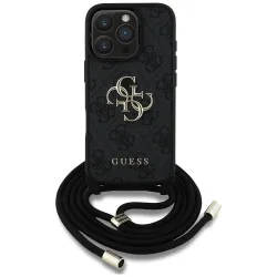 GUESS futerał do IPHONE 16 Pro GUHCP16LP4GMGCRK (CBDY PU 4G Big Logo W/Cord Strap) czarny