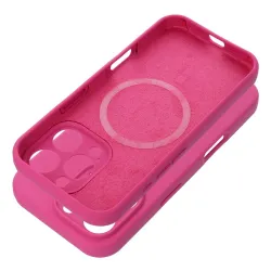 Etui na iPhone 15 PRO Silicone 2mm (camera protection) zgodne z MagSafe różowe
