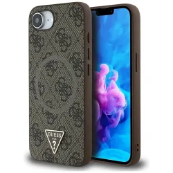 GUESS futerał do IPHONE 16e (SE 4 2025) kompatybilny z MagSafe GUHMPSE4P4TDPW (PU 4G RingTriangle Logo) brązowy