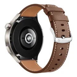 Pasek do Samsung Galaxy Watch Forcell F-Design FS21 dziurki skóra ekologiczna 22 mm brązowy