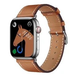 Pasek do Apple Watch Forcell F-Design FA20 dziurki skóra ekologiczna 42 / 44 / 45 / 49 mm brązowy