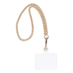 Smycz do telefonu, Zawieszka do telefonu - CHAIN #43 / długość sznura 40cm (20cm w pętli) / na nadgarstek - złoty