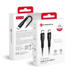 Kabel USB-C do USB-C Forcell F-Energy QC4.0 PD 5A 100W Silicone 1 m C347 czarny