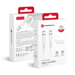 Kabel USB-C do USB-C Forcell F-Energy QC4.0 PD 3A 60W Silicone 1 m C344 biały