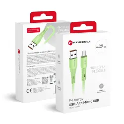 Kabel USB-A do Micro USB Forcell F-Energy QC3.0 2,4A 18W Silicone 1 m C341 zielony
