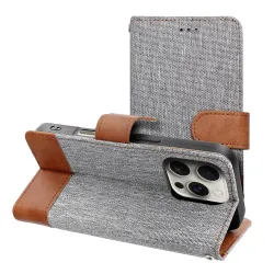 Etui z klapką na iPhone 17 AIR Jeans Book szare