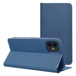 Etui z klapką na iPhone 17 PRO MAX / 18 PRO MAX Luna Book Carbon niebieskie