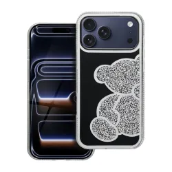 Etui na iPhone 17 Pro Max / 18 Pro Max (low camera edge) Teddy Bear srebrne
