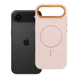 Etui na iPhone 17 AIR Frame Mag Cover zgodne z MagSafe pudrowy róż