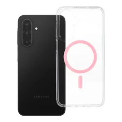 Etui na Samsung A17 / A18 Drop Glue Colorful Ring Mag Cover zgodne z MagSafe różowe