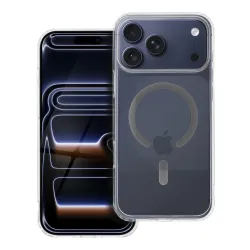 Etui na iPhone 17 Pro Max / 18 Pro Max (low camera edge) Drop Glue Colorful Ring Mag Cover zgodne z MagSafe szare