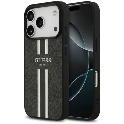 GUESS futerał do IPHONE 17 Pro kompatybilny z MagSafe GUHMP17LP4RPSK (4G Printed Stripes) czarny