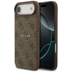 GUESS futerał do IPHONE 17 Air kompatybilny z MagSafe GUHMP17MG4GFRW (PU 4G Ring Classic Logo) brązowy