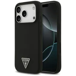 GUESS futerał do IPHONE 17 Pro kompatybilny z MagSafe GUHMP17LSCTRLMK (Silicone W/ Triangle Logo) czarny