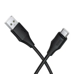 Kabel USB A do USB C Hoco 3A silikonowy 1 m X124 czarny