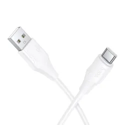 Kabel USB A do USB C Hoco 3A silikonowy 1 m X124 biały