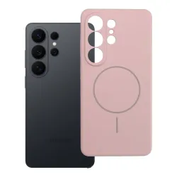Etui na Samsung S26 ULTRA Silicone 2mm (camera protection) zgodne z MagSafe pudrowy różowe