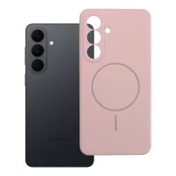 Etui na Samsung S26 PLUS Silicone 2mm (camera protection) zgodne z MagSafe pudrowy różowe