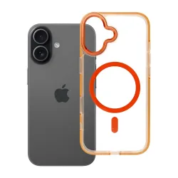 Etui na iPhone 17 Frame Clear Hybrid Mag Cover zgodny z MagSafe pomarańczowe