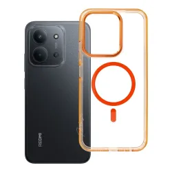 Etui na Xiaomi Redmi 15C (173,16 x 81,07 x 8,2) Frame Clear Hybrid Mag Cover zgodny z MagSafe pomarańczowe