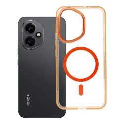 Etui na Honor 400 Frame Clear Hybrid Mag Cover zgodny z MagSafe pomarańczowe