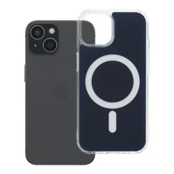Etui na iPhone 15 Clear Fusion Mag Cover zgodne z MagSafe granatowe