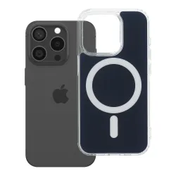 Etui na iPhone 15 PRO Clear Fusion Mag Cover zgodne z MagSafe granatowe