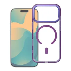 Etui na iPhone 17 AIR Frame Clear Hybrid Mag Cover zgodny z MagSafe fioletowe