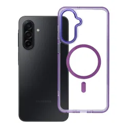 Etui na Samsung A17 / A18 Frame Clear Hybrid Mag Cover zgodny z MagSafe fioletowe
