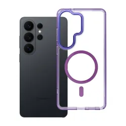 Etui na Samsung S26 ULTRA Frame Clear Hybrid Mag Cover zgodny z MagSafe fioletowe