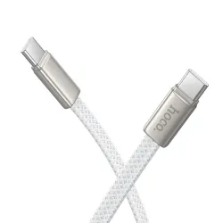 Kabel USB C do USB C Hoco 3A 60W płaski 1 m X125 biały