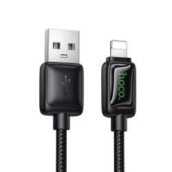 Kabel USB A do Lightning Hoco 2,4A 1,2 m z LCD U146 czarny