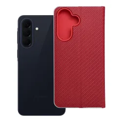 Etui z klapką na Samsung A57 5G Luna Book Carbon czerwone