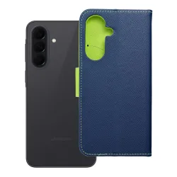 Etui z klapką na Samsung A37 Fancy Book granatowo-limonkowe