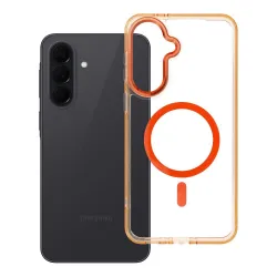 Etui na Samsung A37 Frame Cleear Hybrid Mag Cover zgodny z MagSafe pomarańczowe