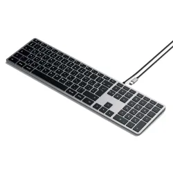 Klawiatura przewodowa USB C QWERTY Satechi Slim W3 Wired ST-UCSW3M szara