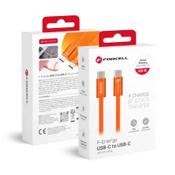 Kabel USB-C do USB-C Forcell F-Energy QC4.0 PD 5A 100W Cafule Color 1,2 m ACYH23 pomarańczowy