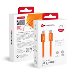 Kabel USB-C do USB-C Forcell F-Energy QC4.0 PD 3A 60W Cafule Color 1,2 m ACYH23 pomarańczowy