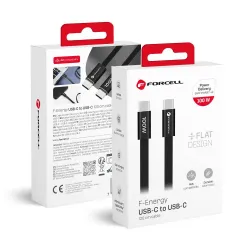 Kabel USB-C do USB-C Forcell F-Energy QC4.0 PD 5A 100W Cafule Flat 1,2 m CCFN23 czarny
