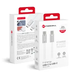 Kabel USB-C do USB-C Forcell F-Energy QC4.0 PD 5A 240W Cafule Color 1,2 m CBN1 biały
