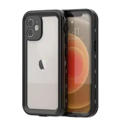 Etui na iPhone 12 wodoodporne Shellbox Dot czarne