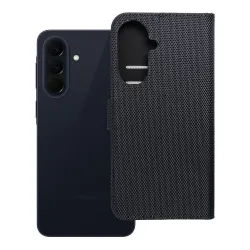 Etui z klapką na Samsung A57 5G 4Card RFID antykradzieżowe tech fabric czarne
