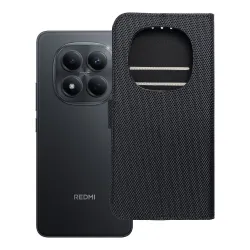 Etui z klapką na Xiaomi Redmi NOTE 15 5G 4Card RFID antykradzieżowe tech fabric czarne