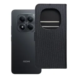 Etui z klapką na Xiaomi Redmi NOTE 15 PRO PLUS 5G 4Card RFID antykradzieżowe tech fabric czarne