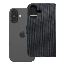 Etui z klapką na iPhone 17 / 18 4Card RFID antykradzieżowe tech fabric czarne