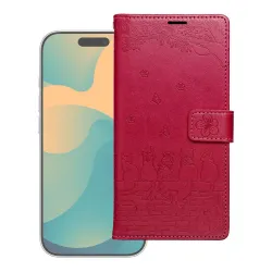 Etui z klapką na Samsung S26 Mezzo Book koty czerwone